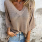 🔥Hot Sale 50% OFF🔥V-neck Hollow Knitted Top🍀