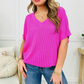 💥Limited time promotion 49% Off💥Women's V-Neck Versatile Casual Bat Sleeve T-Shirt Tops