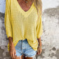 🔥Hot Sale 50% OFF🔥V-neck Hollow Knitted Top🍀