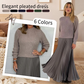💕Limited Time 55% Off💕Women's solid color Long Sleeve Jumper & Pleated Bottom Dress