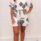 💃HOT SALE 49% OFF 💝Elegant Printed Round Neck Short Jumpsuit