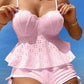 Women‘s Steel Brace Solid Color Halter Split Bikini