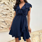 ❤️2025 New Products❤️Women's Elegant Waist Tie V-Neck Ruffle Dress