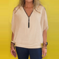 🔥 Hot Sale-49% Off🩷Women's Chiffon Zip-up Neck Casual Top