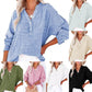 🏆🏆🔥Hot Sale 50%🔥Buy 2 get save 5%🌸🌸Women’s Casual Gauze Button Neck Long Sleeve Blouse