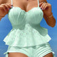 Women‘s Steel Brace Solid Color Halter Split Bikini