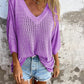 🔥Hot Sale 50% OFF🔥V-neck Hollow Knitted Top🍀