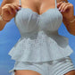 Women‘s Steel Brace Solid Color Halter Split Bikini