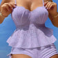 Women‘s Steel Brace Solid Color Halter Split Bikini