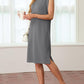 🔥Summer Sale 49% OFF💥Women Round Neck Loose Split Wrinkle-Free Midi Dress with Pockets | Split Hem Airflow Design