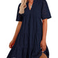 Women's Elegant Hollow Out Lace Ruffle Casual Mini Dress