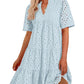 Women's Elegant Hollow Out Lace Ruffle Casual Mini Dress