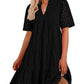 Women's Elegant Hollow Out Lace Ruffle Casual Mini Dress