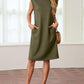 🔥Summer Sale 49% OFF💥Women Round Neck Loose Split Wrinkle-Free Midi Dress with Pockets | Split Hem Airflow Design