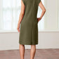 🔥Summer Sale 49% OFF💥Women Round Neck Loose Split Wrinkle-Free Midi Dress with Pockets | Split Hem Airflow Design