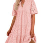 Women's Elegant Hollow Out Lace Ruffle Casual Mini Dress