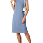 🔥Summer Sale 49% OFF💥Women Round Neck Loose Split Wrinkle-Free Midi Dress with Pockets | Split Hem Airflow Design