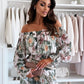 🌸Summer dress 50% OFF👗Floral Print Off-Shoulder Top & Maxi Skirt Two-Piece Set💕