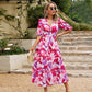 🔥Hot Sale 50% OFF🎀Elegant Waist V-neck Printed Dress