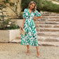 🔥Hot Sale 50% OFF🎀Elegant Waist V-neck Printed Dress