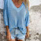 🔥Hot Sale 50% OFF🔥V-neck Hollow Knitted Top🍀