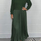 💕Limited Time 55% Off💕Women's solid color Long Sleeve Jumper & Pleated Bottom Dress