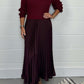 💕Limited Time 55% Off💕Women's solid color Long Sleeve Jumper & Pleated Bottom Dress