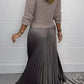 💕Limited Time 55% Off💕Women's solid color Long Sleeve Jumper & Pleated Bottom Dress