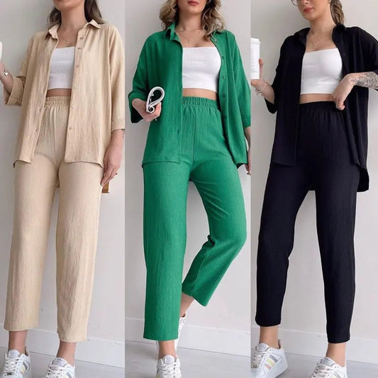 🌸New Arrival 50%OFF💖 Fashion Casual Summer Shirt & Pants 2-piece Set for Women