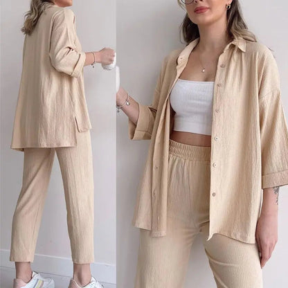 🌸New Arrival 50%OFF💖 Fashion Casual Summer Shirt & Pants 2-piece Set for Women