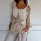 ⏰Last Day Sale 49%OFF⌛💥Women's Fashion Round Neck Crochet Knit Fishnet Top