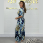 💖Women's Summer Fashion Leaf Print Plus Size Bodysuit with Elastic Waist