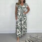 🔥Buy 2 Free Shipping🌸Women's Summer Ruffled Wide-Leg Jumpsuit With Geometric Prints