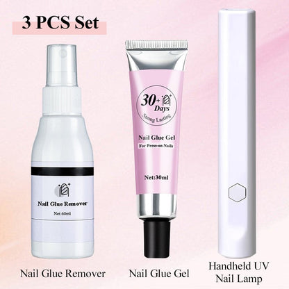 💅Strong Lasting Nail Glue Gel Set for Press-on Nails💕