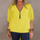 🔥 Hot Sale-49% Off🩷Women's Chiffon Zip-up Neck Casual Top