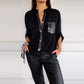 🔥2025 HOT SALE🔥 Casual patchwork top with sequins
