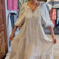 ⏳Begrenzte Zeit 50% Rabatt💥Women’s Tiered V-Neck Solid Half-Sleeve Long Dress