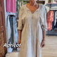 ⏳Begrenzte Zeit 50% Rabatt💥Women’s Tiered V-Neck Solid Half-Sleeve Long Dress