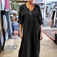 ⏳Begrenzte Zeit 50% Rabatt💥Women’s Tiered V-Neck Solid Half-Sleeve Long Dress