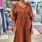 ⏳Begrenzte Zeit 50% Rabatt💥Women’s Tiered V-Neck Solid Half-Sleeve Long Dress