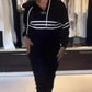 💗Limited Time Half Price Offer💗Women's Striped Hooded Sweatshirt and Pants Set（The more you buy, the higher the discount）