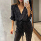 🔥Big Sale 50% OFF🔥Women's Sparkly V Neck Belted Jumpsuits✨