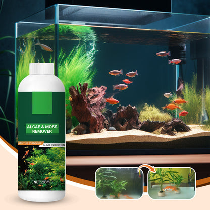 🎉 Algae & Moss Remover for Fish Tank and Fish Pond - Safe Water Purification