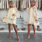 💖Limited Sale 49% OFF💖Lace Mini Dress with Bow Tie Neck