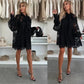 💖Limited Sale 49% OFF💖Lace Mini Dress with Bow Tie Neck