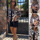 💖Limited Sale 50% OFF💖Women's Fall Zebra Print Zipper Bomber Jacket