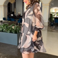 💓HOT SALE 50% OFF💥Round Neck Long Sleeve Printed Flowy Dress