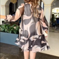 💓HOT SALE 50% OFF💥Round Neck Long Sleeve Printed Flowy Dress