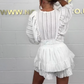 🎉Summer Specials - 50% OFF🤍V-Neck Top & Ruffle Hem Shorts Set