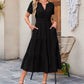 🔥Hot Sale 49% OFF👗Women's Casual Summer Short-Sleeve V-Neck Long Dresses